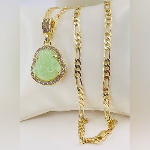 buddha and chain gold plated